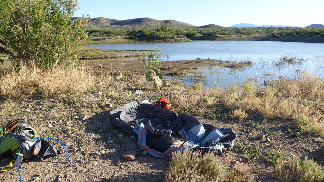 Camping at Twin Lakes on the Arizona Tral during the AZT300